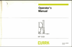 Clark NP15, NP20 Narrow Aisle Truck Operators Manual (OM-535)