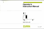 Clark HWP40 thru 60 Forklift Operators Manual (OI-347)