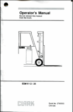 Clark ESM-2 12, ESM-2 25 Forklift Operators Manual (OM-596)
