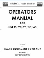 Clark NST15, NST20, NST25, NST30, NST40 Forklift Operators Manual (O-165)