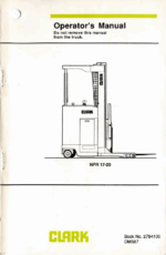 Clark NPR17, NPR20 Forklift Operators Manual (OM-587)