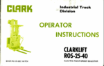 Clark ROS-25-40 Electric Rider Order Selector Operators Manual (OI-322)
