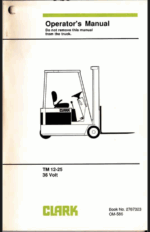 Clark TM12-25 36Volt Forklift Operators Manual (OM-586)