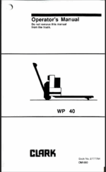 Clark WP40 Pallet Truck Operators Manual (OM-560)