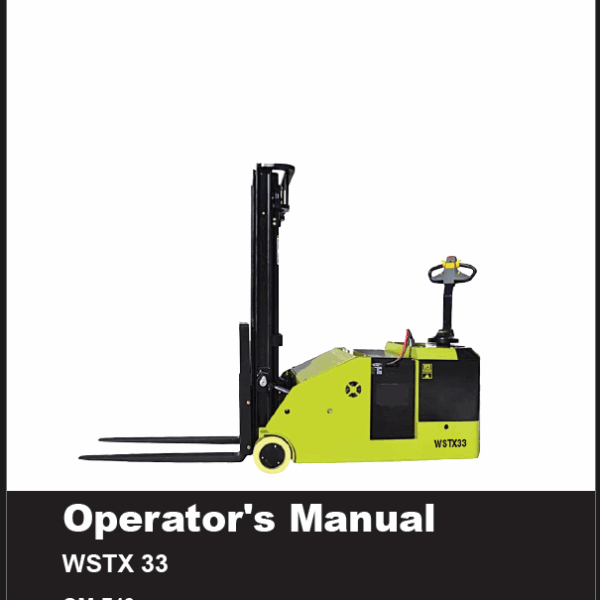 Clark WSTX33 Forklift Operators Manual (OM-743_2)