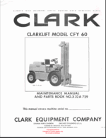 Clark Clarklift CFY60 Forklift Parts Manual (X32A)