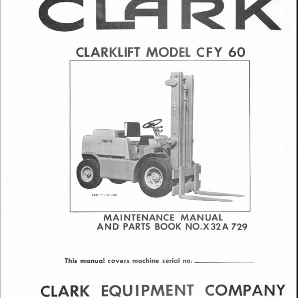 Clark Clarklift CFY60 Forklift Parts Manual (X32A)