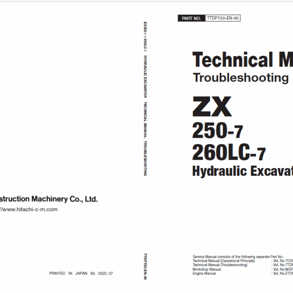 ZX250-7260LC-7 Technical Manual (Troubleshooting) (For Oceanian market)
