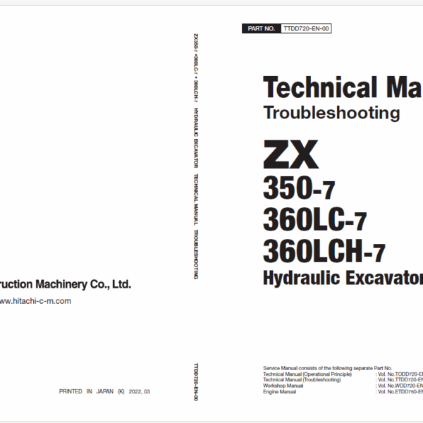 ZX350-7,ZX360LC-7,ZX360LCH-7 Technical Manual (Troubleshooting) (For Oceanian market)
