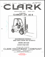 Clark Clarklift CFY40B Forklift Parts Manual (GX108A2)