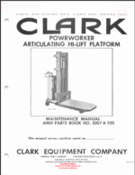 Clark Articulating Hi-Lift Platform Parts Manual (X107A)