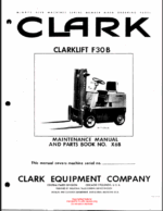 Clark Clarklift F30B Forklift Parts Manual (X6B)