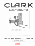 Clark Clarklift Model CY60 Forklift Parts Manual (X114A)