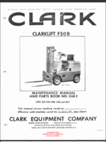 Clark Clarklift F50B Forklift Parts Manual (X6B2)