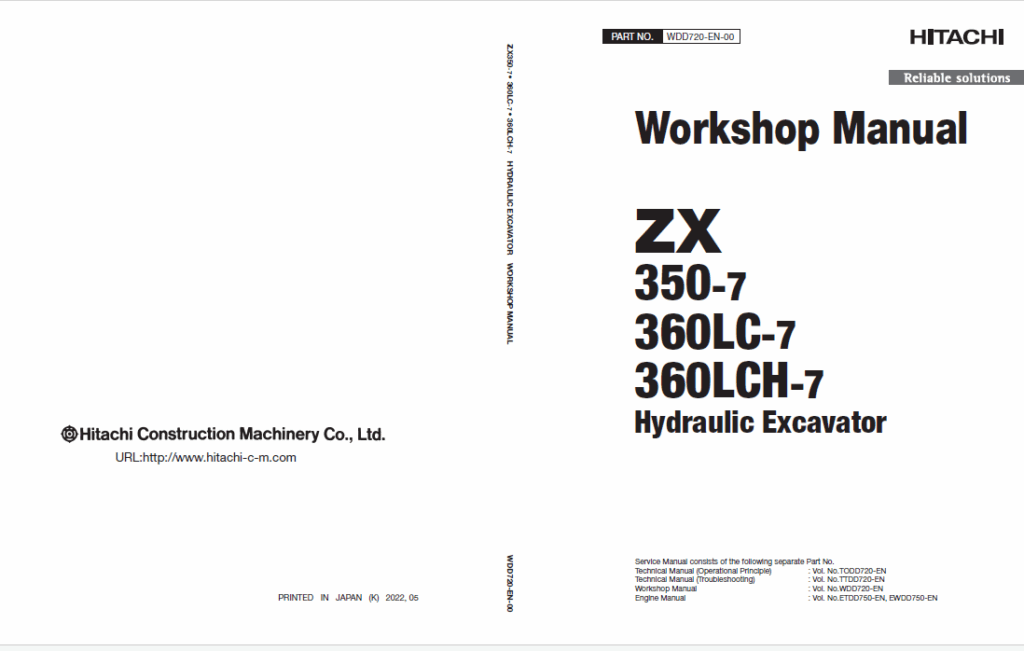 ZX350-7,ZX360LC-7,ZX360LCH-7 Workshop Manual (For Oceanian market)