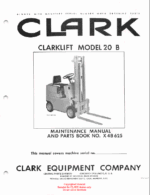 Clark Clarklift Model 20B Forklift Parts Manual (X4B_625)