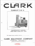 Clark Clarklift F40B Forklift Parts Manual (X6B1)