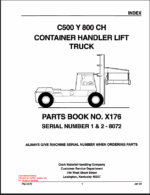 Clark C500 Y 800CH Container Handler Lift Truck Parts Manual (X176)