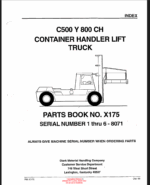 Clark C500 Y 800CH Container Handler Lift Truck Parts Manual (X175)