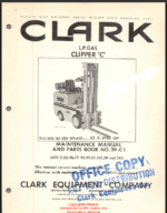 Clark Clipper C Forklift Parts Manual (39-C1)