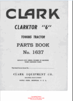 Clark Clarktor 6 Towing Tractor Parts Manual (No. 1637_2)