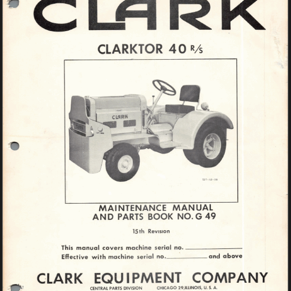 Clark Clarktor 40 R-S Parts Manual (G49_15th Rev)