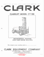 Clark Clarklift Model CY150 Forklift Parts Manual (X57A)