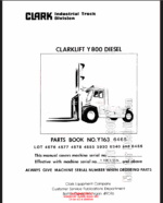 Clark Clarklift Y800 Diesel Forklift Parts Manual (Y163_Y800)