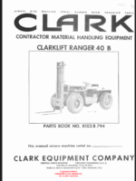 Clark Clarklift Ranger 40B Forklift Parts Manual (X102B)