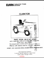 Clark Clarktor Lots 3250, 3251, 3391, 3710, 3765, 3815, 4140, 4185, 4440, 4441, 4530 Parts Manual (X147)