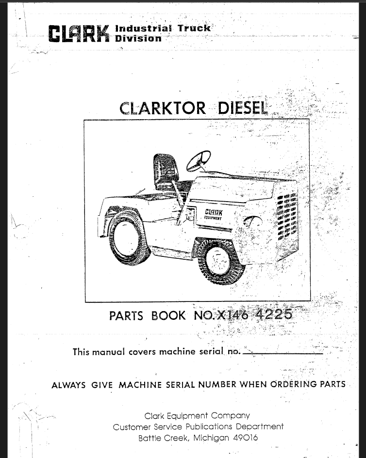 Clark Clarktor Diesel Automatic Parts Manual (X146_4225)