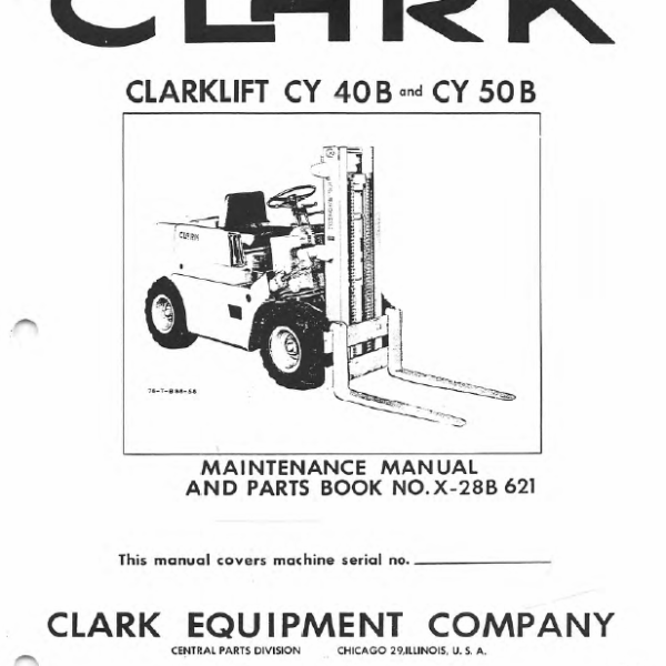 Clark CY40B, CY50B Forklift Parts Manual (X28B)