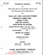 Clark CY40B Truck, Lift, Fork, Gasoline Powered Pneumatic Rubber Tires Technical Manual (GX28B6)