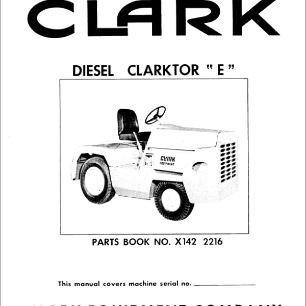 Clark Diesel Clarktor E Parts Manual (X142)