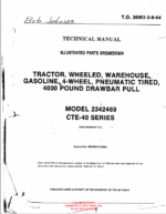 Clark CTE40 Series Tractor, Wheeled, Warehouse, Gasoline, 4-Wheel, Pneumatic Tired Technical Manual (CTE-40_2342469_Gov)