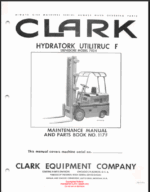 Clark Hydratork Utilitruc F Parts Manual (No. 117F)