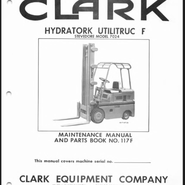 Clark Hydratork Utilitruc F Parts Manual (No. 117F)