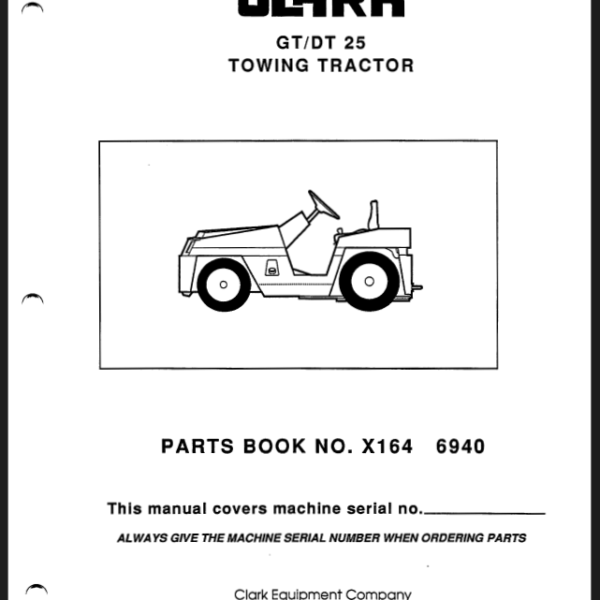 Clark GT-DT 25 Towing Tractor Parts Manual (X164)