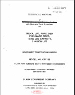 Clark Model C5Y155 Truck, Lift, Fork, Ded, Pneumatic Tires Technical Manual (2358113-16, 2358616)