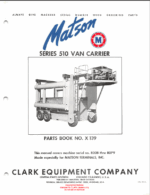 Clark Series 510 Van Carrier Parts Manual (X139)