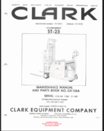 Clark ST25 Forklift Parts Manual (GX136A)