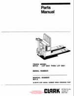 Clark WP40 Palletjack Parts Manual (WP-3, WP-4, WP-5, WP-6, WP-7)