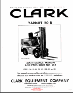Clark Yardlift 20B Forklift Parts Manual (Y20B_B26)