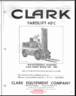 Clark Yardlift 40C Forklift Parts Manual (28C)
