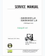 Clark S20, S25, S30, S35 L, G and S20, S25, S30, S32C L, G Ford Engine Truck Forklift Service Manual (SM1083)