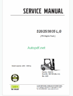 Clark S20, S25, S30, S35 L,G PSI Engine Truck Forklift Service Manual (SM1085)