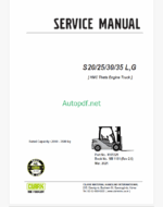 Clark S20, S25, S30, S35 L,G PSI Engine Truck Forklift Service Manual (SM1085)