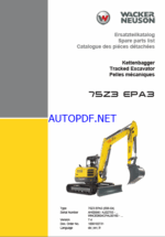 Wacker Neuson 75Z3 EPA3 Tracked Excavator Parts Manual