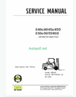 Clark S40s, S40, S45S, S45D, S50S, S50s, S50, S55, 60D HDI Diesel Tier 4 Engine Truck Forklift Service Manual (SM1330)