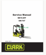 Clark SE15-25T Forklift Service Manual (SM747)